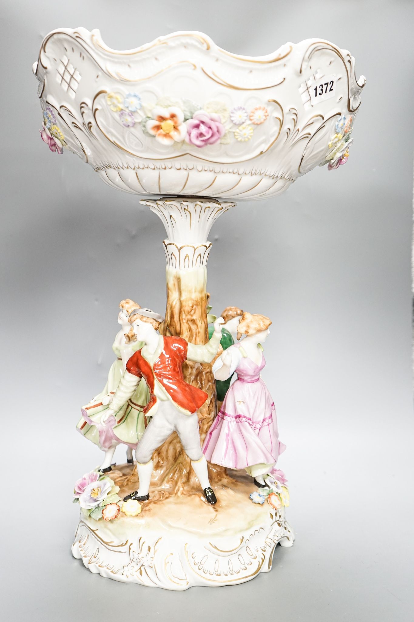 A continental figural centrepiece (repaired) 52cm